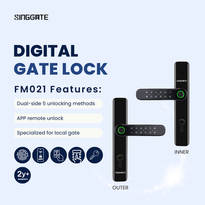 SINGGATE Door & Gate Bundle, *Bundle Deal* FR055 Door Digital Lock + FM021 Metal Gate Digital Lock - SINGGATE Digital Lock