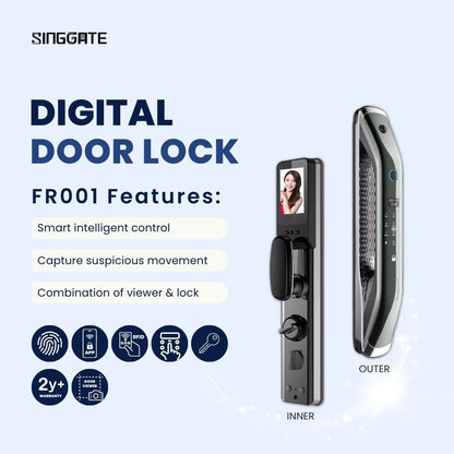 SINGGATE Door Digital Lock, FR001 Door Viewer Camera Smart Digital Door Lock - SINGGATE Digital Lock