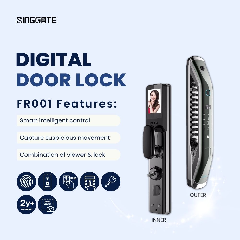 SINGGATE Door Digital Lock, FR001 Door Viewer Camera Smart Digital Door Lock - SINGGATE Digital Lock