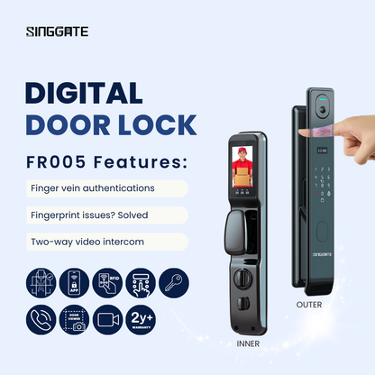 SINGGATE Door & Gate Bundle, *Bundle Deal* FR005 Door Digital Lock + FM021 Metal Gate Digital Lock - SINGGATE Digital Lock