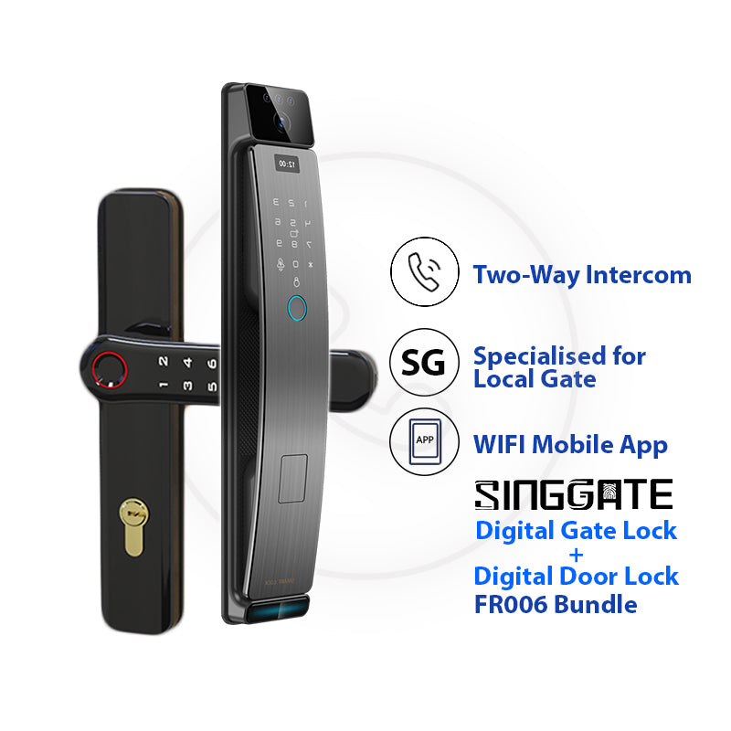 SINGGATE Door & Gate Bundle, *Bundle Deal* FR006 Door Digital Lock + FM021 Metal Gate Digital Lock - SINGGATE Digital Lock