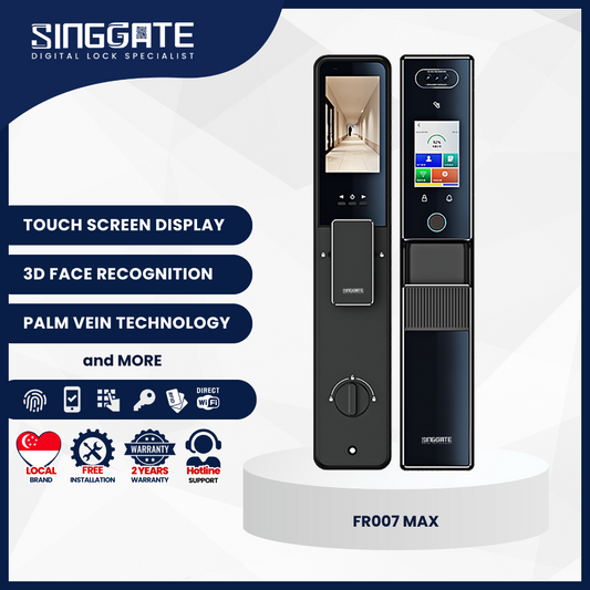Singgate FR007 Max Dual Touch Screen with 3D Face + Palm Vein Digital Door Lock