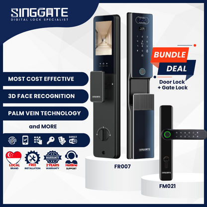 Singgate FR007 Door + FM021 Gate Digital Lock Bundle