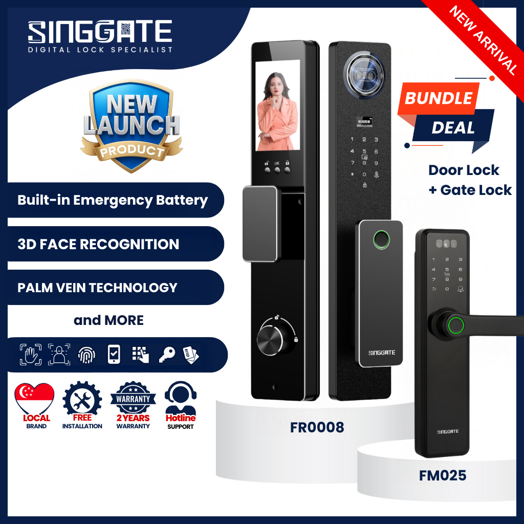 Bundle Deal: FR008 + FM025 Digital Gate & Door Lock