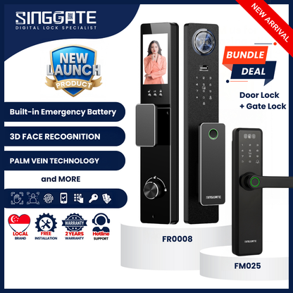 Bundle Deal: FR008 + FM025 Digital Gate & Door Lock