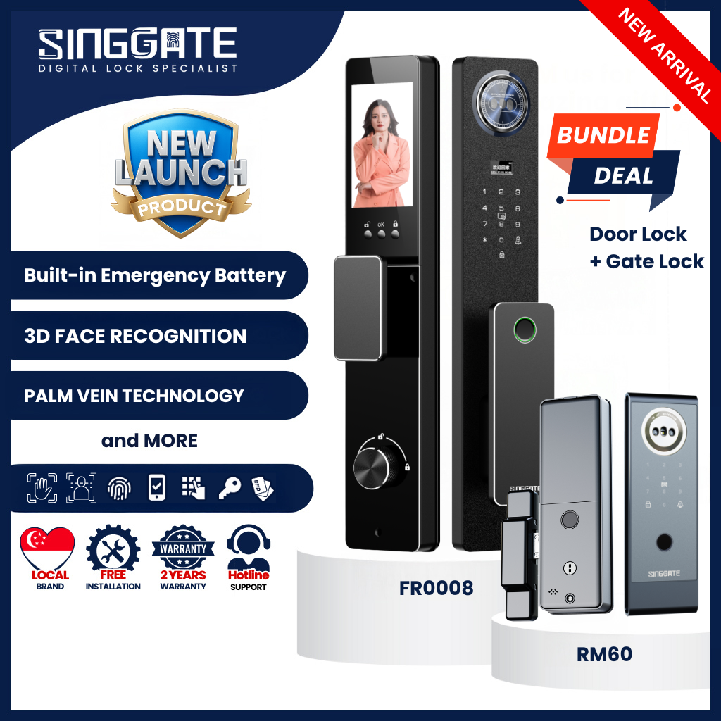 Bundle Deal: FR008 + RM60 Digital Gate & Door Lock