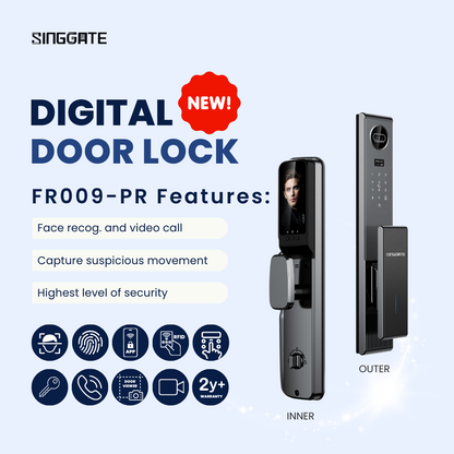 ❤️Upgraded Version❤️*Bundle Deal* FR009 PRO Door Digital Lock + FM021 Metal Gate Digital Lock