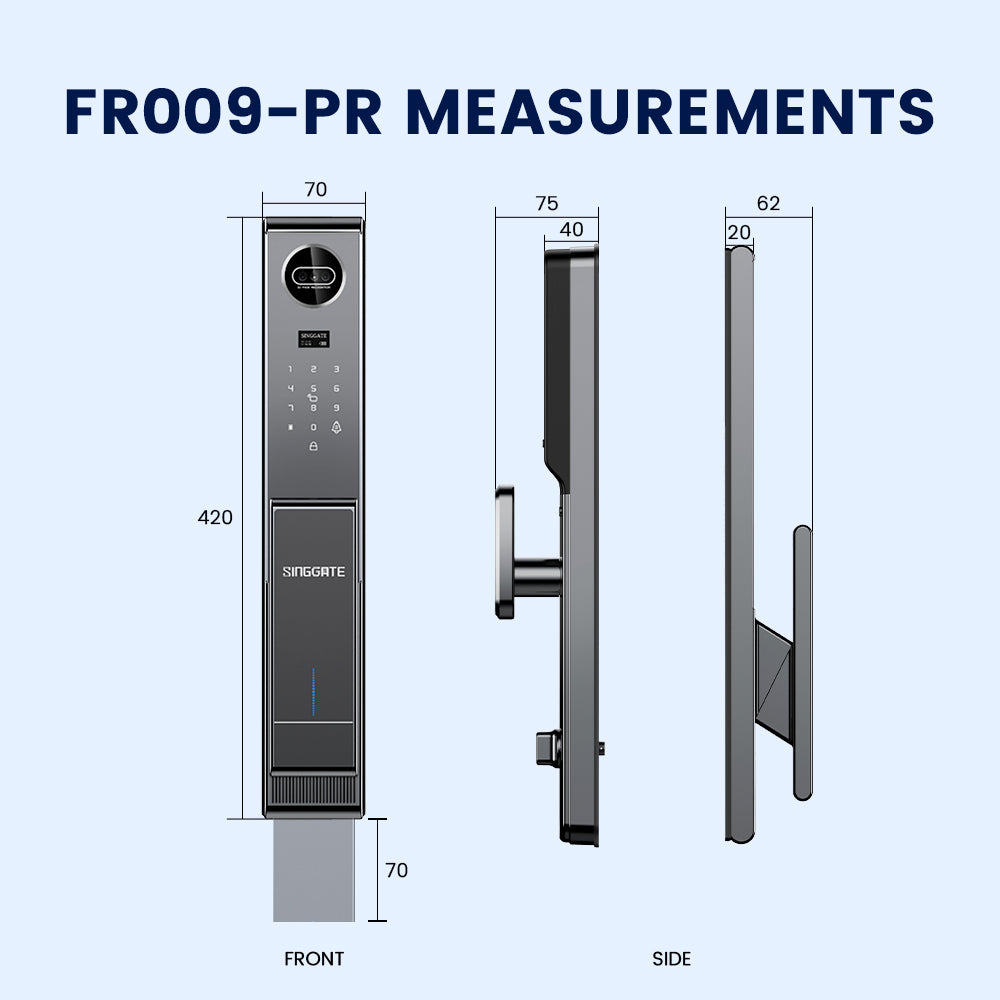FR009 Pro 3D Face + Video Call Digital Door Lock