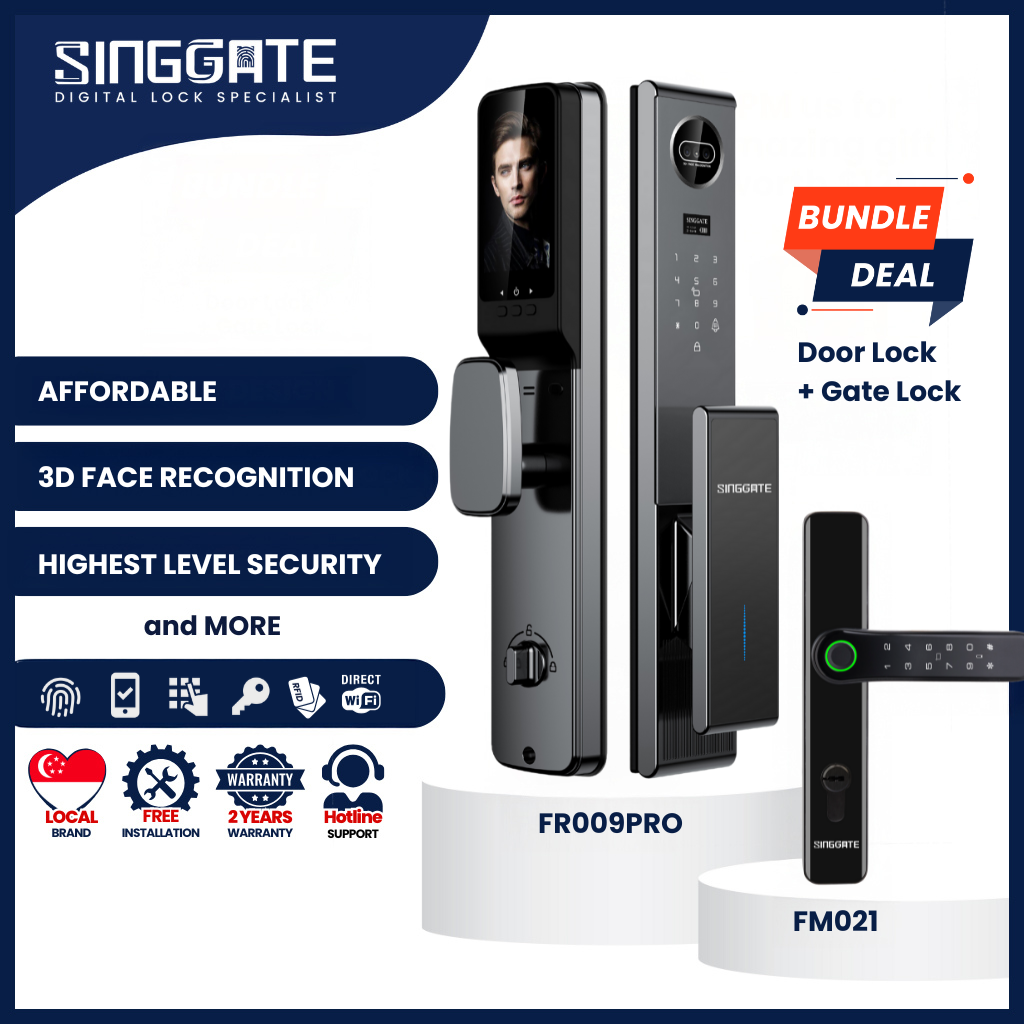 FR009 Pro Door + FM021 Gate Digital Lock Bundle