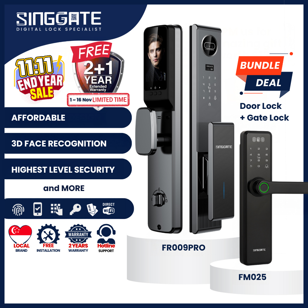 FR009 Pro Door + FM021 Gate Digital Lock Bundle