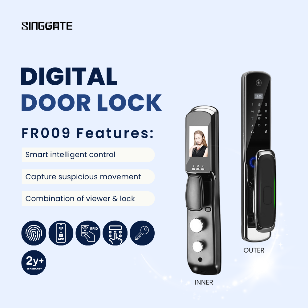 SINGGATE Door & Gate Bundle, *Bundle Deal* FR009 Door Digital Lock + FM021 Metal Gate Digital Lock - SINGGATE Digital Lock