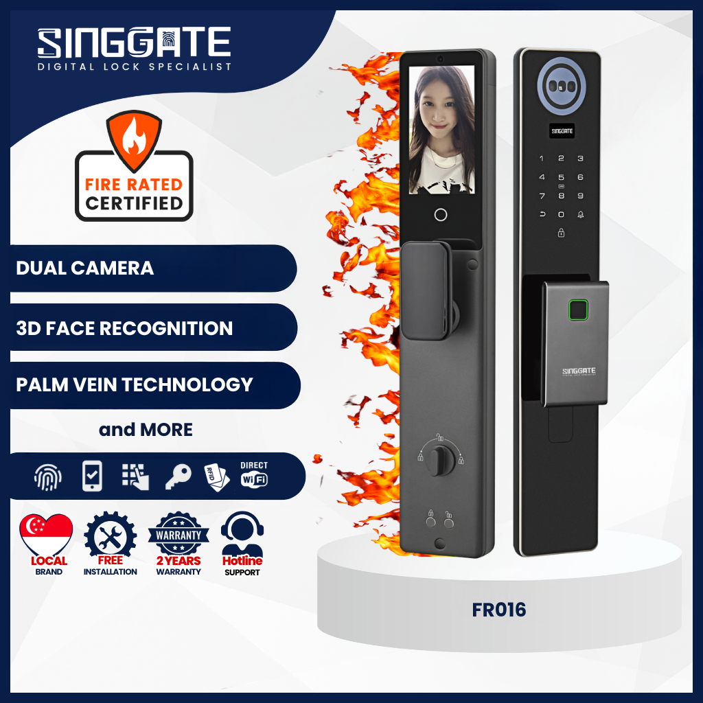 Singgate FR016 with 3D Face + Palm Vein Digital Door Lock