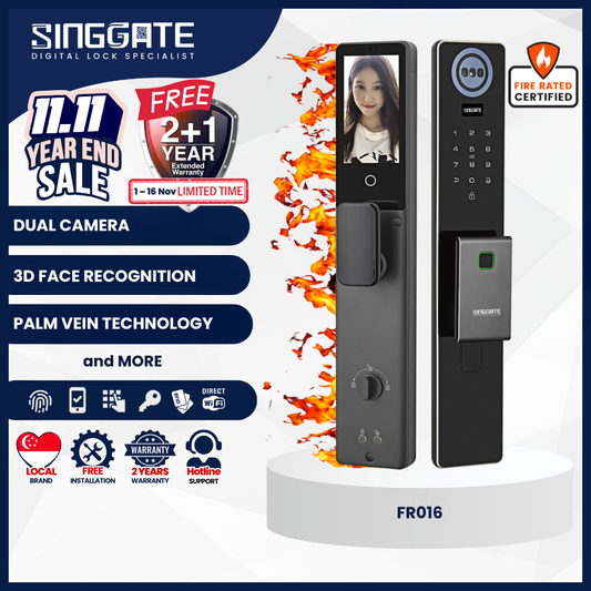 Singgate FR016 with 3D Face + Palm Vein Digital Door Lock