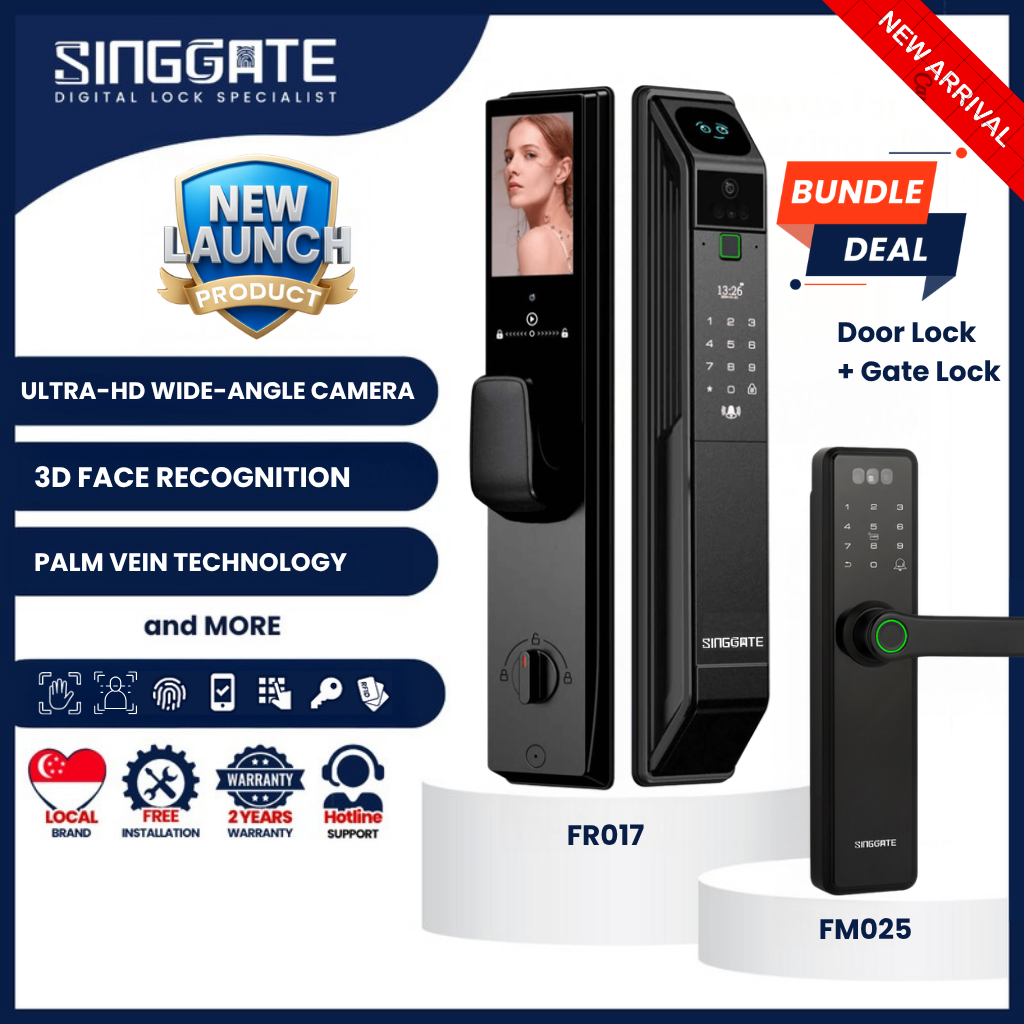 Bundle Deal: FR017 + FM025 Ultra-HD Wide Angle Camera Digital Gate & Door Lock