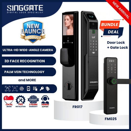 Bundle Deal: FR017 + FM025 Ultra-HD Wide Angle Camera Digital Gate & Door Lock