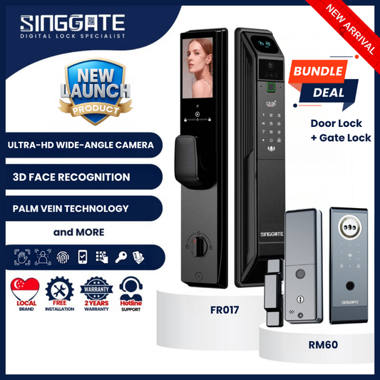 Bundle Deal: FR017 + RM60 Ultra-HD Wide Angle Camera Digital Gate & Door Lock