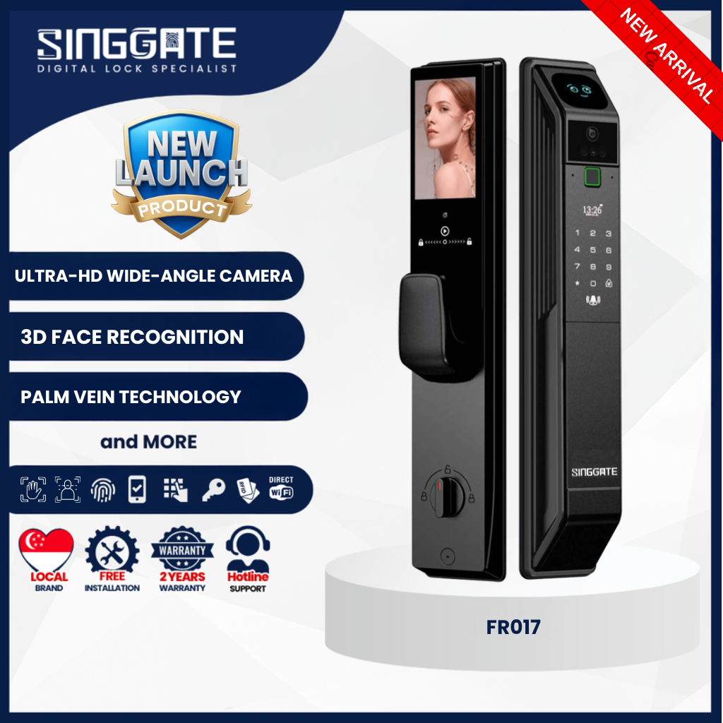 Singgate FR017 Ultra-HD Wide Angle Camera Digital Door Lock