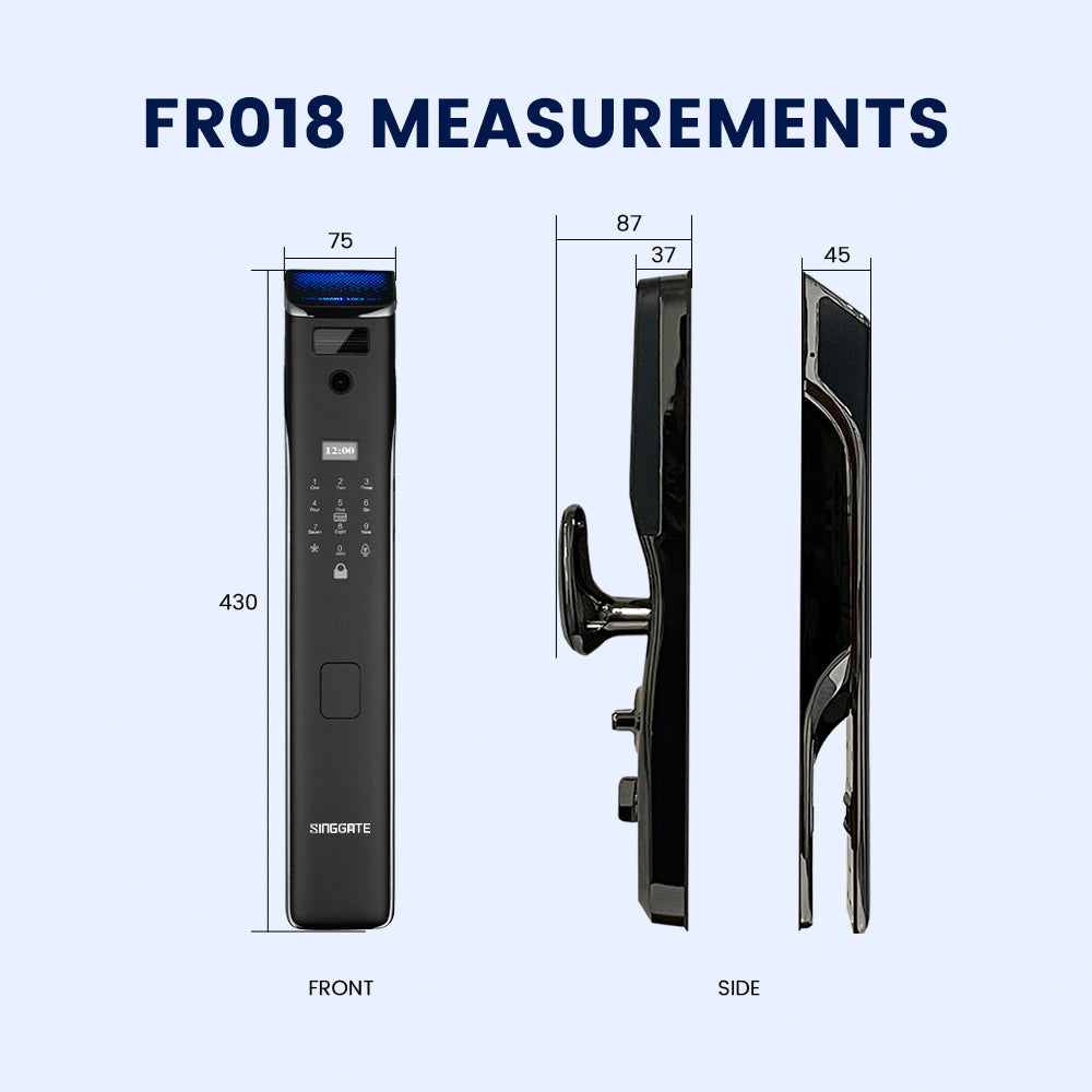 SINGGATE Door Digital Lock, ❤️NEW❤️FR018 Finger Vein Recognition & Video Call Smart Viewer Digital Door Lock - SINGGATE Digital Lock