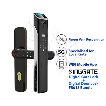 SINGGATE Door & Gate Bundle, ❤️NEW❤️*Bundle Deal* FR018 Door Digital Lock + FM021 Metal Gate Digital Lock - SINGGATE Digital Lock