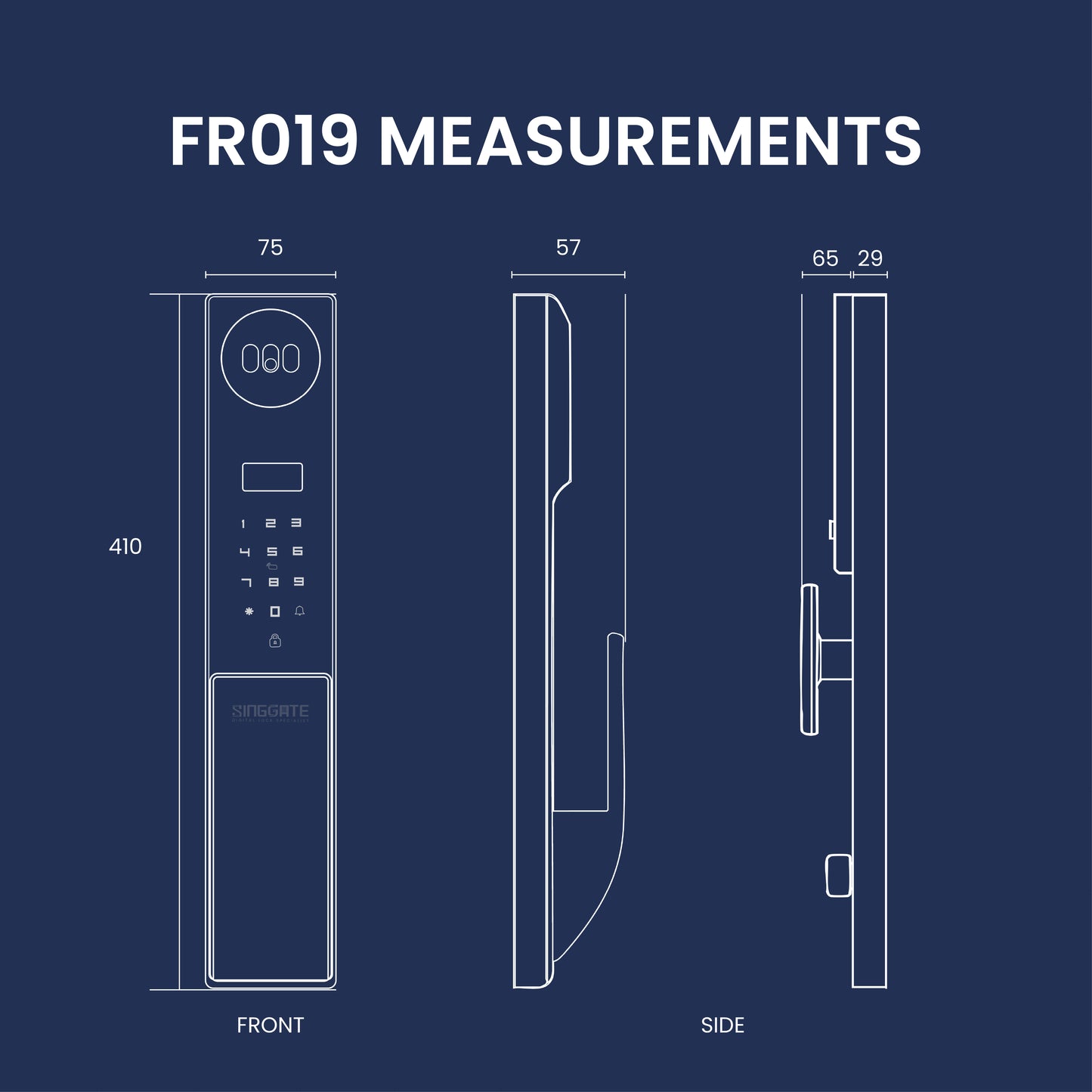 Singgate FR019 with 3D Face & Palm Vein Recognition Digital Lock | Seamless Mobile Control