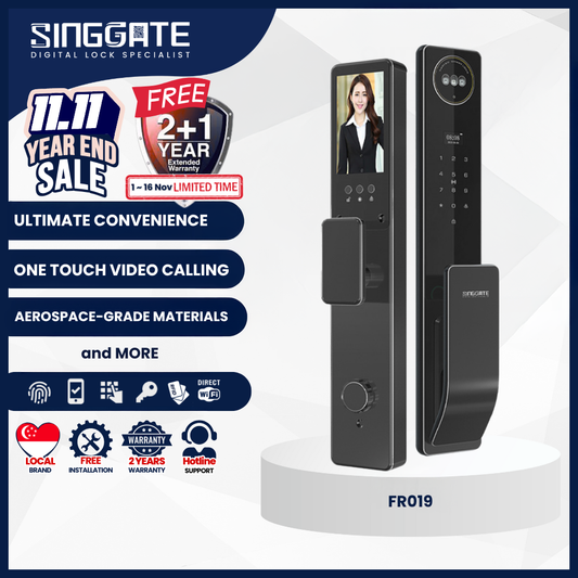 Singgate FR019 with 3D Face & Palm Vein Recognition Digital Lock | Seamless Mobile Control