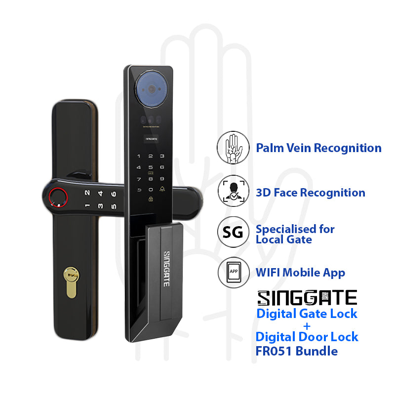 Bundle FR051 3D Face Recognition + FM021 Gate Digital Lock