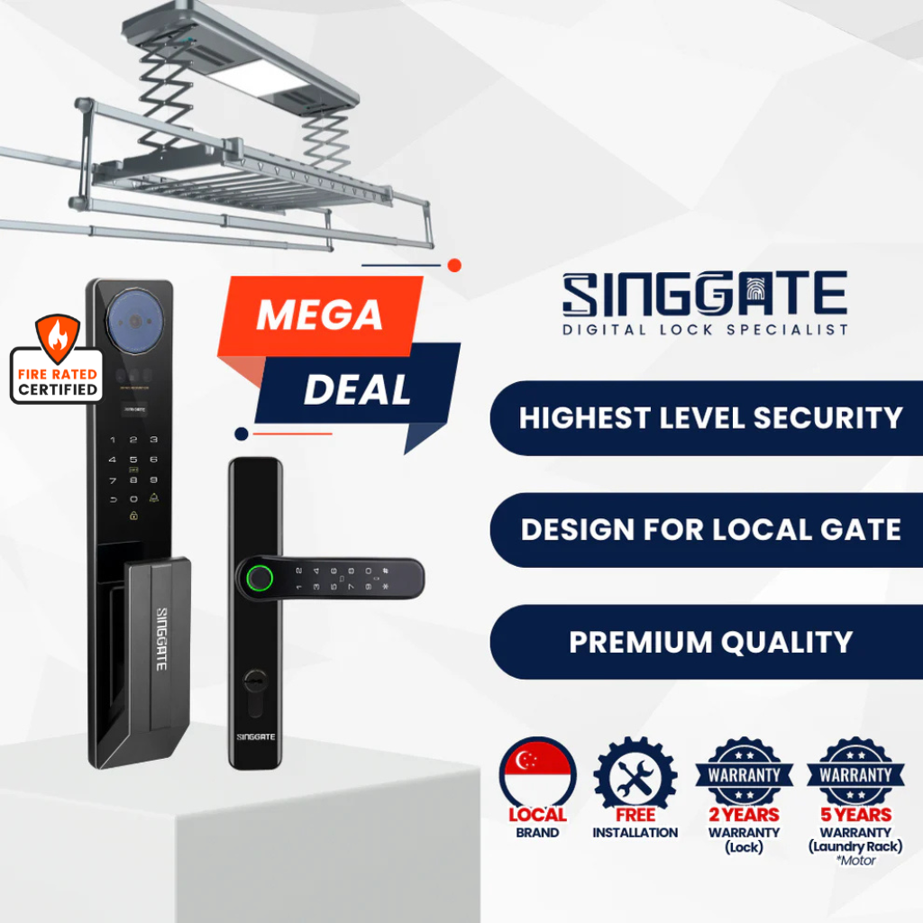 Singate Best Digital Lock in Singapore | SINGGATE FR051 Smart Lock