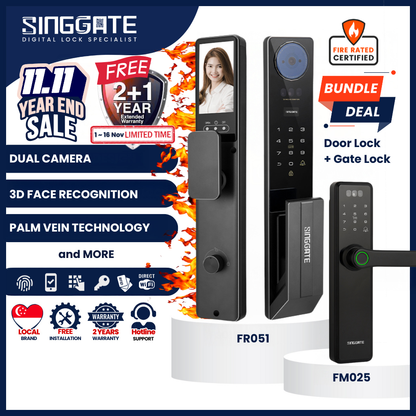FR051 Door + FM021 Gate Digital Lock Bundle