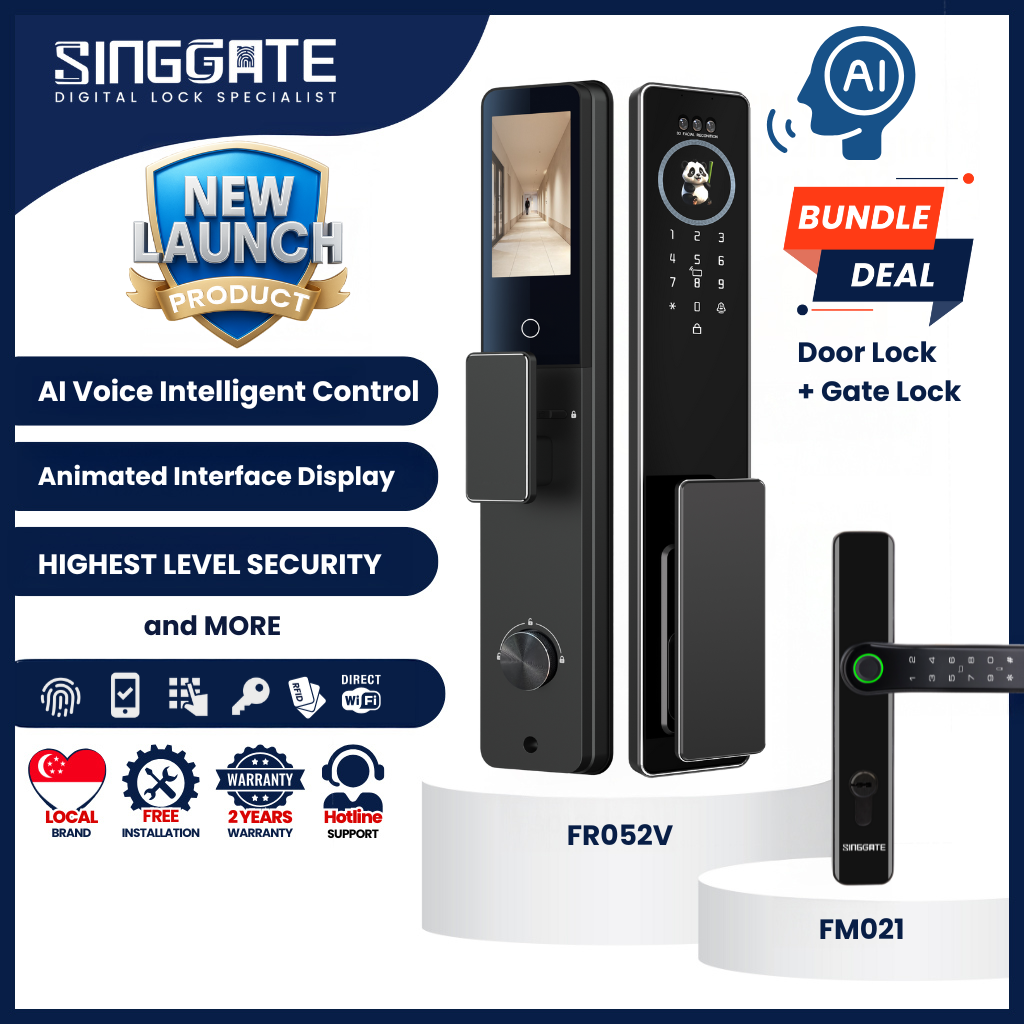 FR052V Door + FM021 Gate Digital Lock Bundle