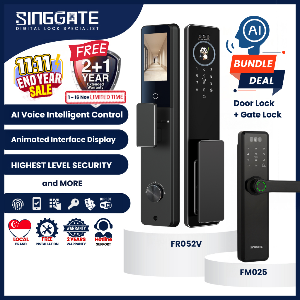 FR052V Door + FM021 Gate Digital Lock Bundle