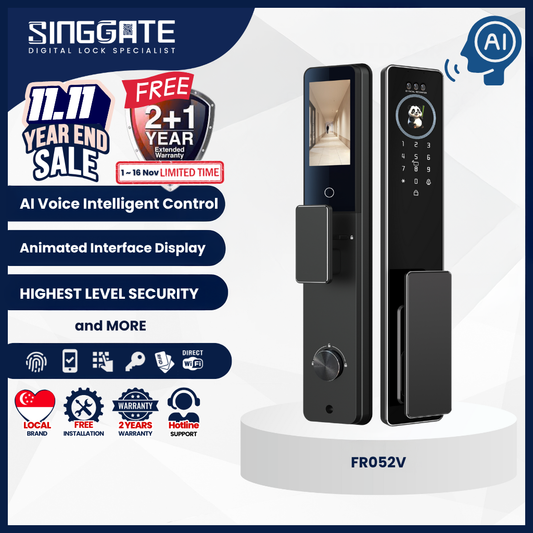 Singgate FR052V with 3D Face & Palm Vein Recognition Digital Lock | Voice Control