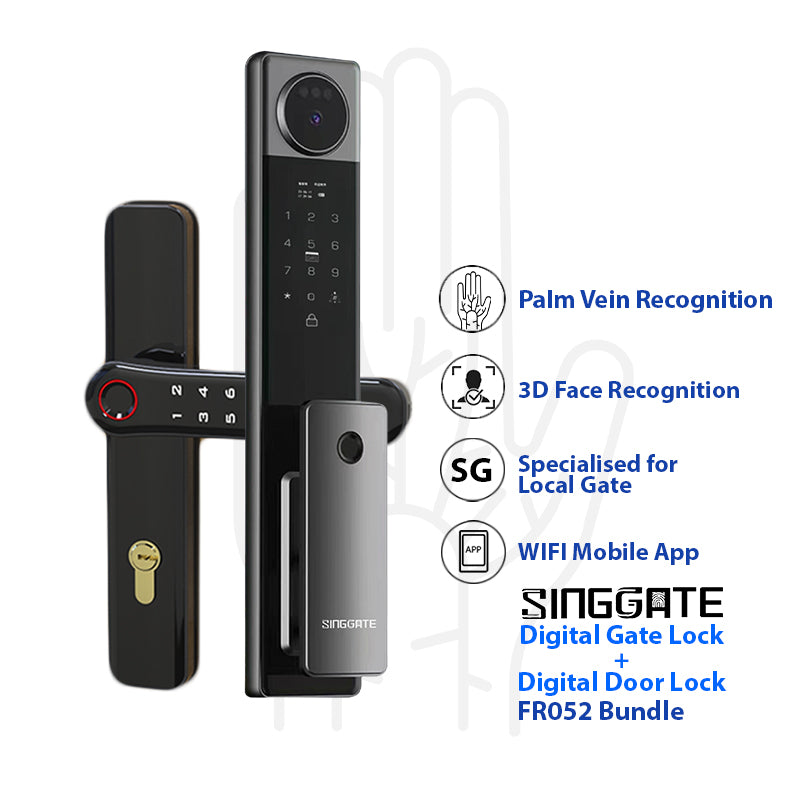 ❤️BEST QUALITY❤️ FR052 3D Face & Palm Vein Recognition + FM021 Gate Digital Lock