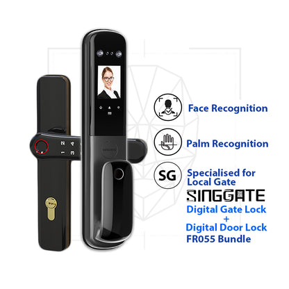SINGGATE Door & Gate Bundle, *Bundle Deal* FR055 Door Digital Lock + FM021 Metal Gate Digital Lock - SINGGATE Digital Lock