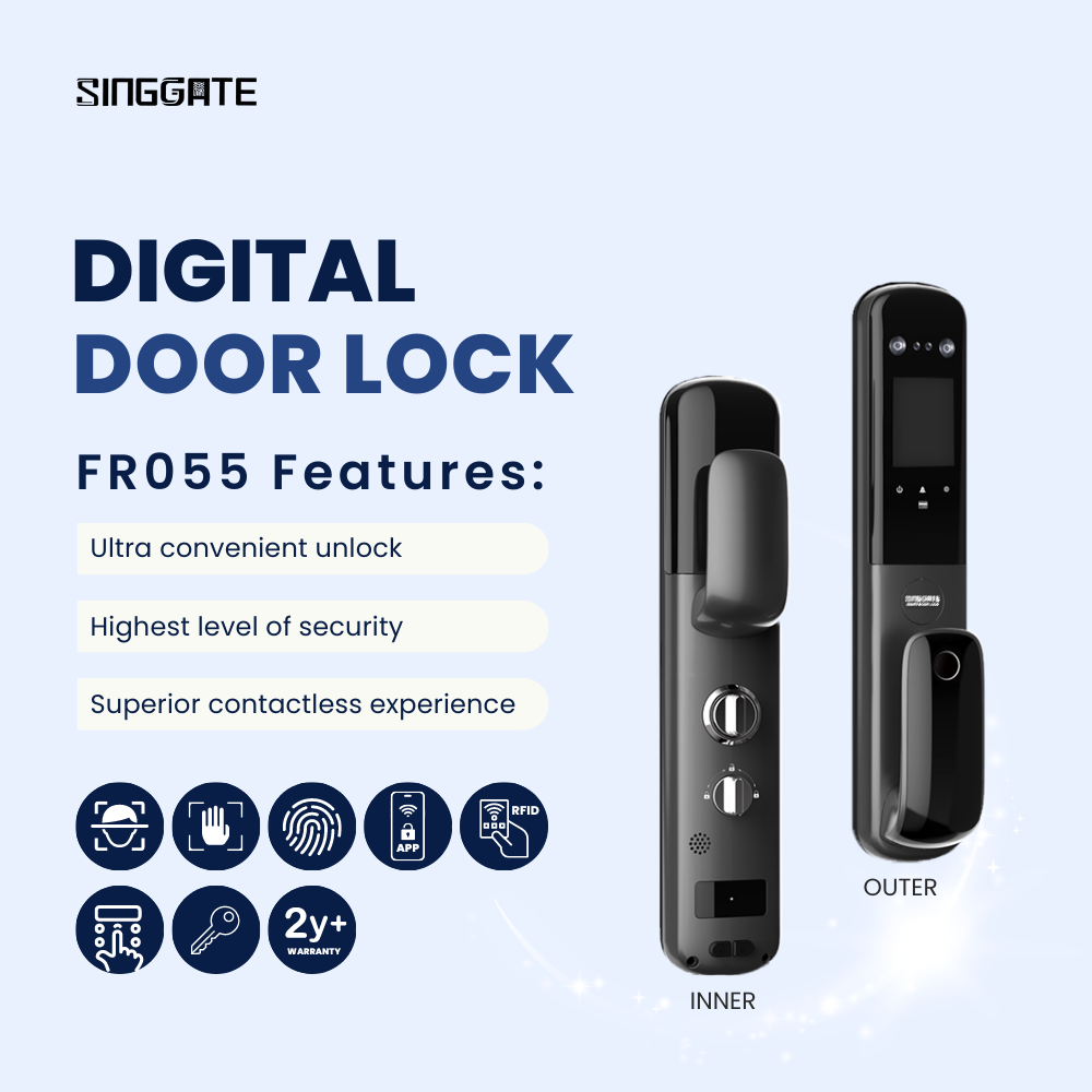 SINGGATE Door & Gate Bundle, *Bundle Deal* FR055 Door Digital Lock + FM021 Metal Gate Digital Lock - SINGGATE Digital Lock