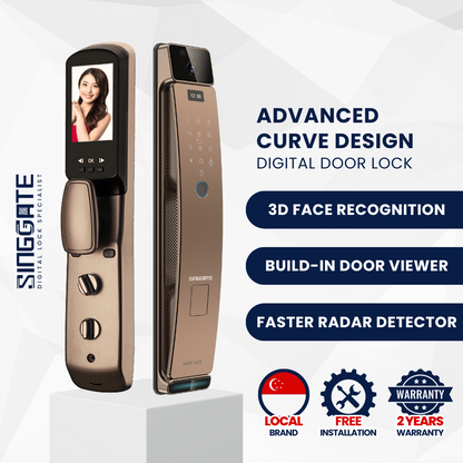 FR056 3D Face & Door Viewer Digital Door Lock