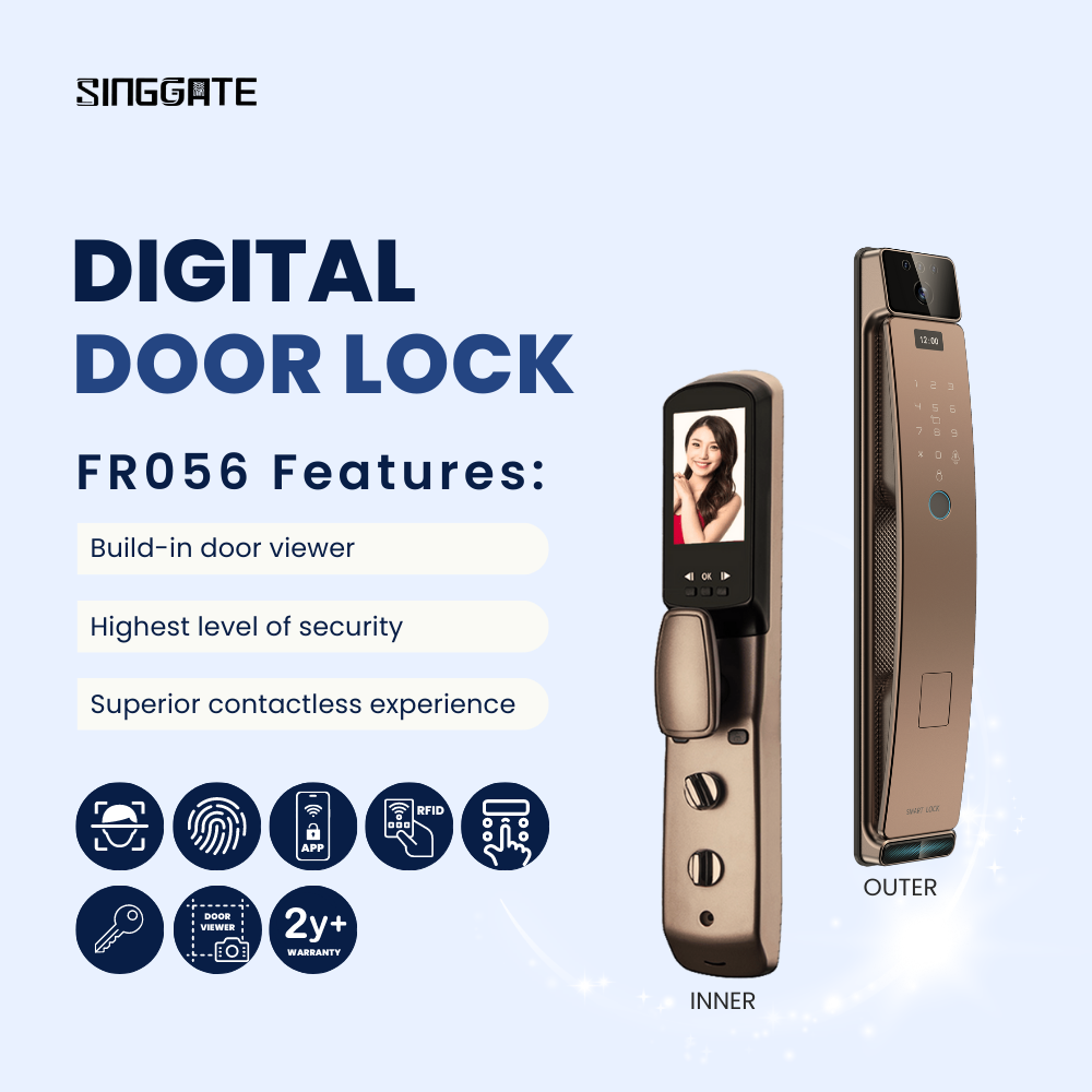 SINGGATE Door & Gate Bundle, *Bundle Deal* FR056 Door Digital Lock + FM021 Metal Gate Digital Lock - SINGGATE Digital Lock