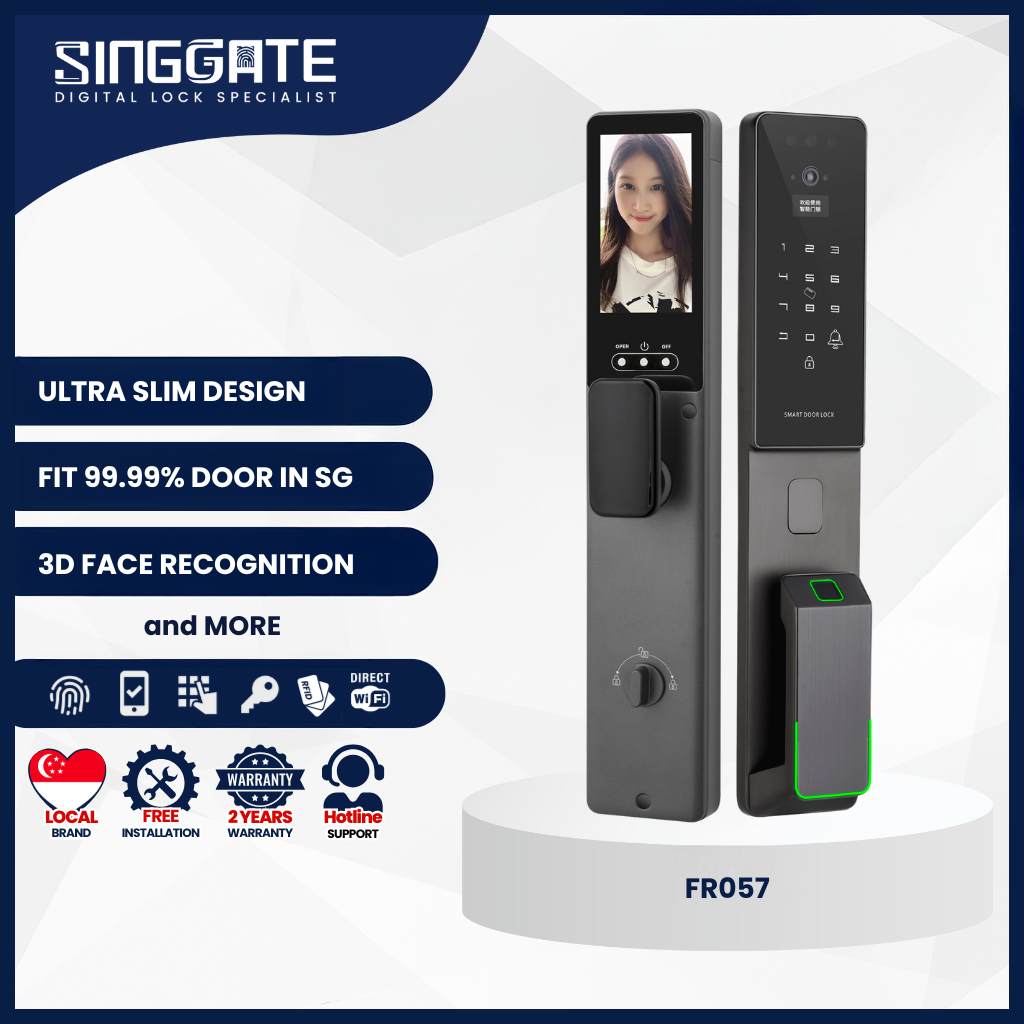 FR057 Ultra Slim 3D Face & Smart Viewer Digital Door Lock