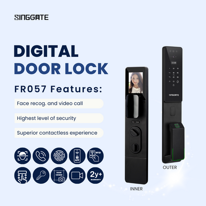 SINGGATE Door & Gate Bundle, ❤️Upgraded Version❤️*Bundle Deal* FR057 Door Digital Lock + FM021 Metal Gate Digital Lock - SINGGATE Digital Lock