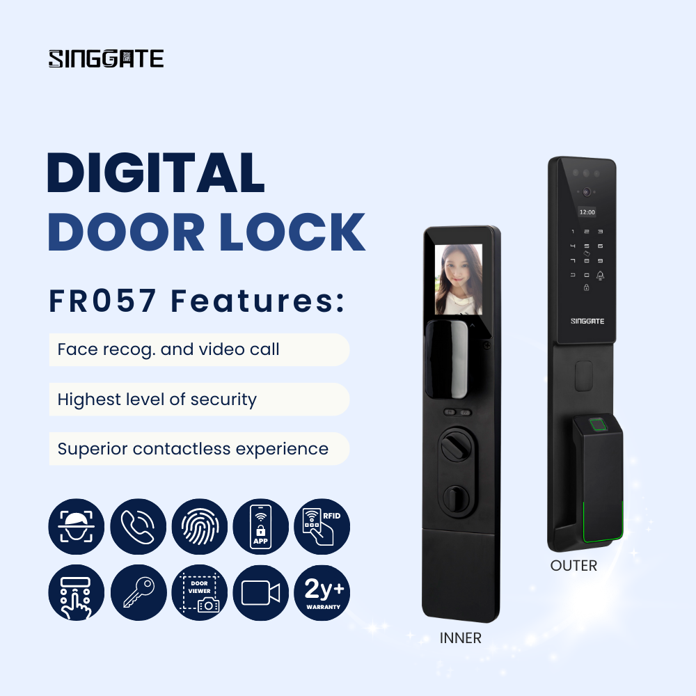 Singate Digital Door Lock | SINGGATE FR057 | Facial Recognition Keyless ...