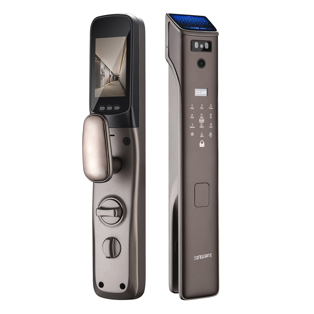 SINGGATE Door Digital Lock, ❤️NEW & BEST❤️ FR058 3D Face & Finger Vein Recognition + Video Call Door Viewer Digital Door Lock - SINGGATE Digital Lock