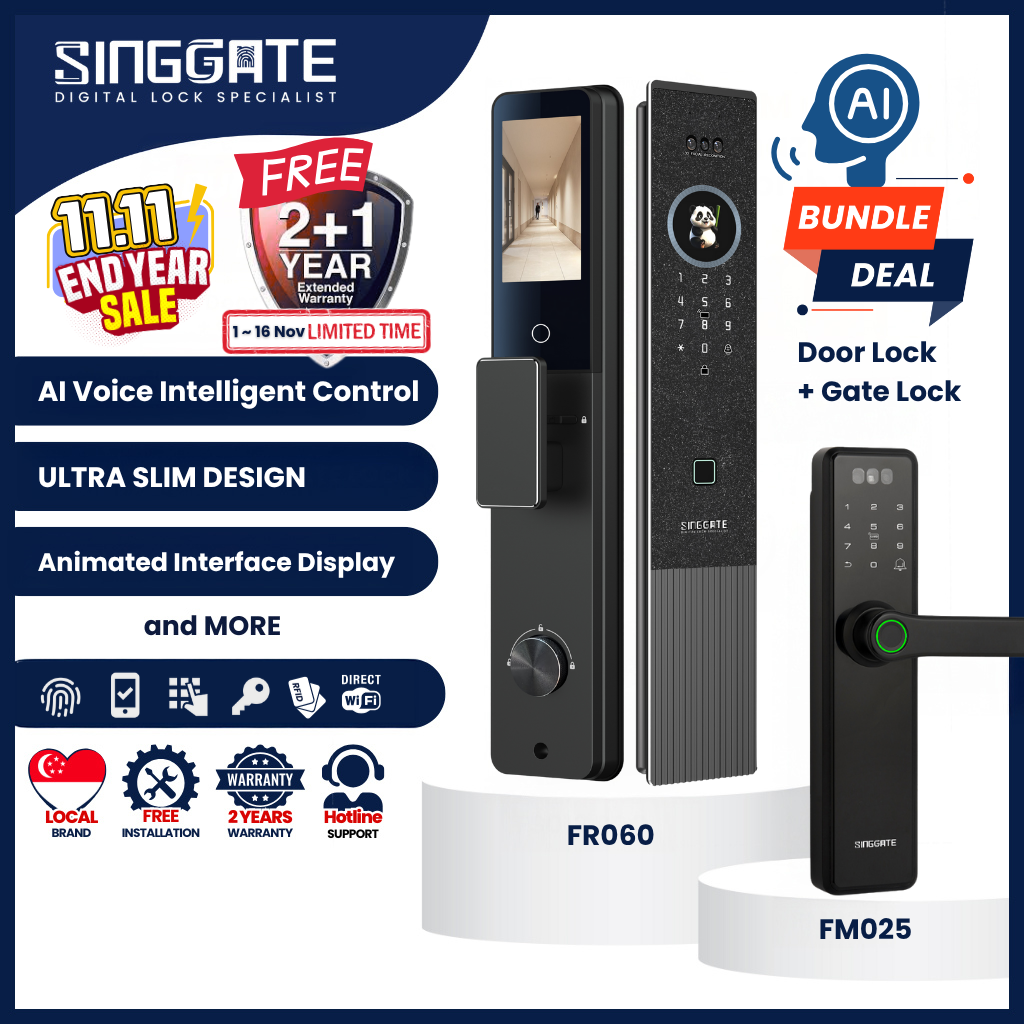 FR060 Door + FM021 Gate Digital Lock Bundle