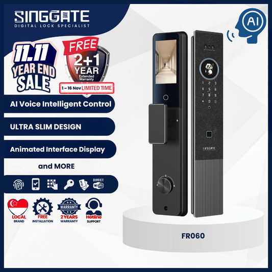 Singgate FR060 with 3D Face & Palm Vein Recognition Digital Lock | Voice Control
