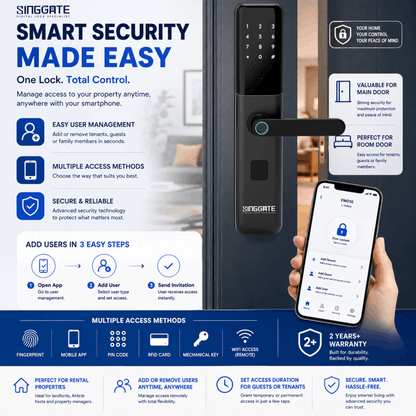 Singgate FM011 Smart User Management Control Digital Door Lock