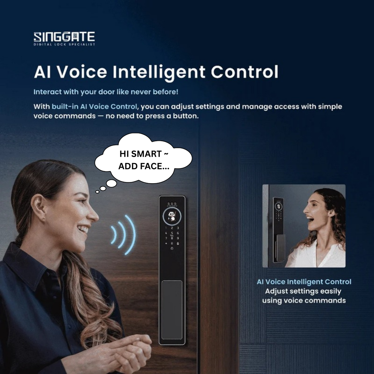 10.10 Promo - Singgate FR052V with 3D Face & Palm Vein Recognition Digital Lock | Voice Control