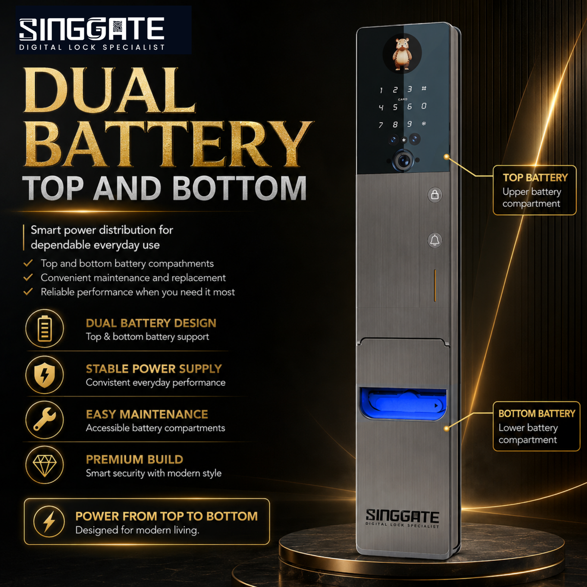 Singgate FR061 AI Interaction Digital Door Lock