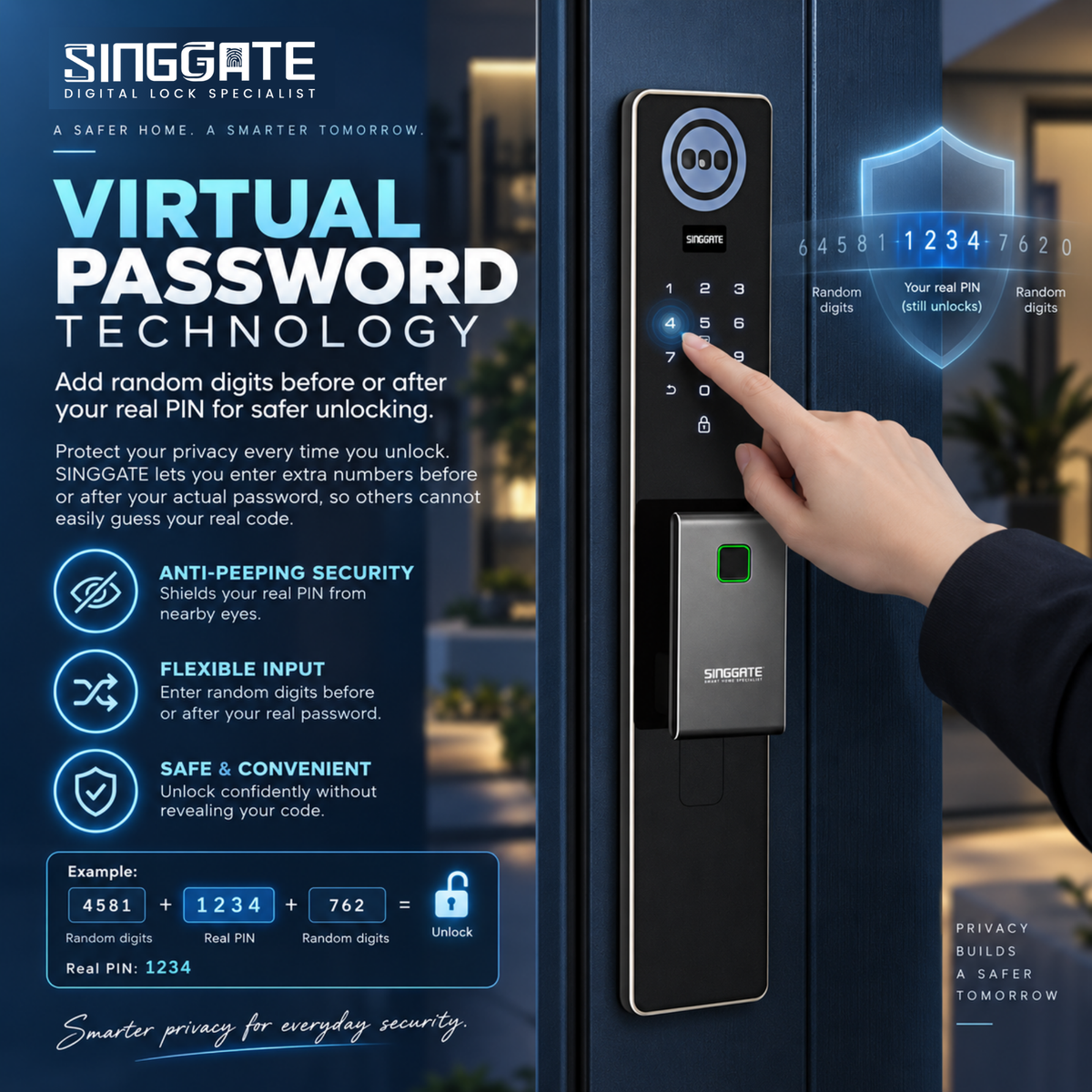Singgate FR016 Door + FM021 Gate Digital Lock Bundle