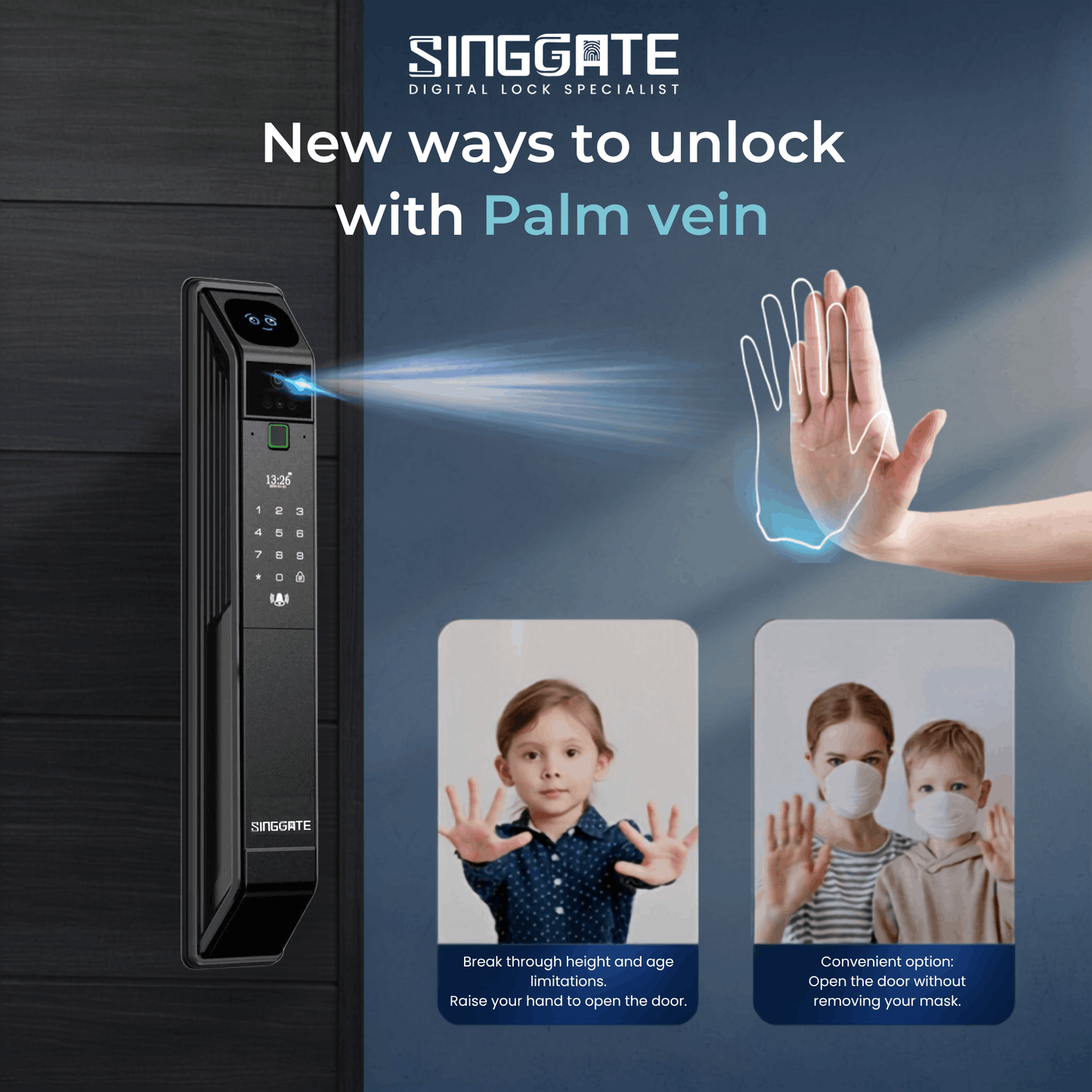 Singgate FR017 Ultra-HD Wide Angle Camera Digital Door Lock