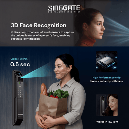 Singgate FR017 Ultra-HD Wide Angle Camera Digital Door Lock
