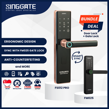 FS012 PRO Door + FM025 Gate Smart Sync with 3D Face & Palm Recognition Bundle