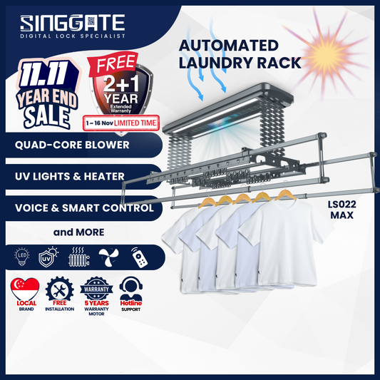 LS022 Max Quad-core Blower Double Arm & Voice Control Automated Laundry Rack